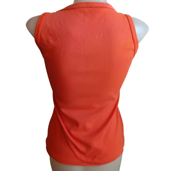 Women's S/M Single Stitch Vintage Orange Sleeveless Scoop Neck Tank Top 1960's - Picture 5 of 6